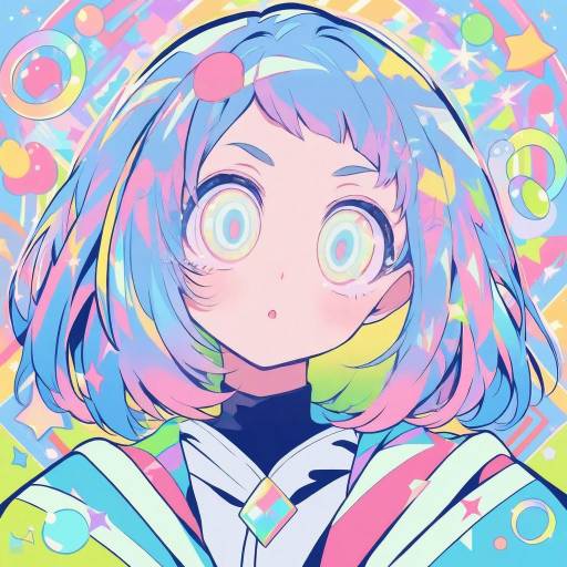 Vibrant Anime Portrait of Spunky Girl