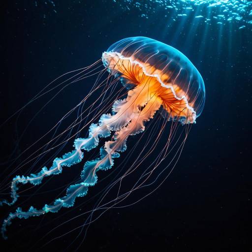 Mesmerizing Bioluminescent Jellyfish in Ocean