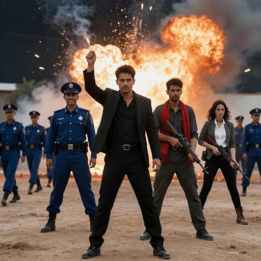 Dramatic Scene with Intense Characters