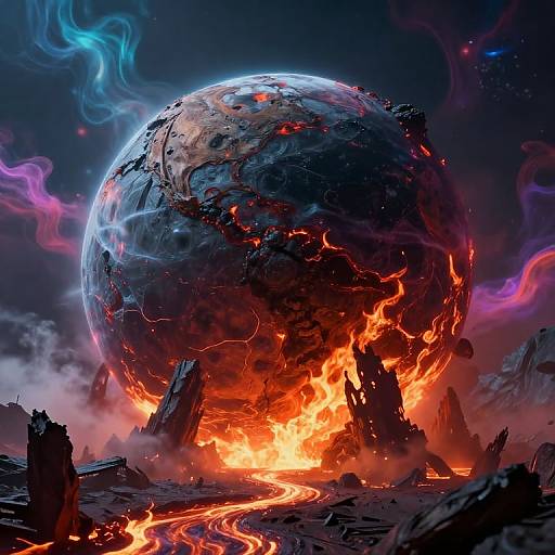 Apocalyptic Fiery Psychedelic Planet