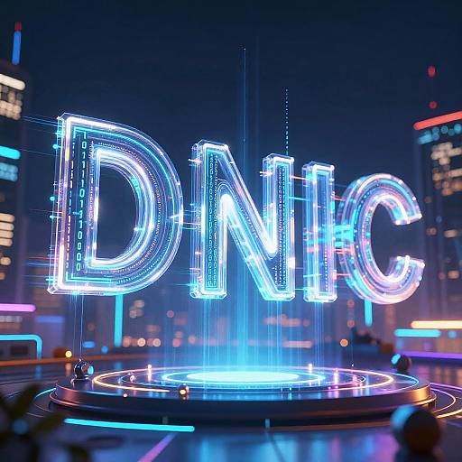 Holographic AI Word Art in Futuristic City