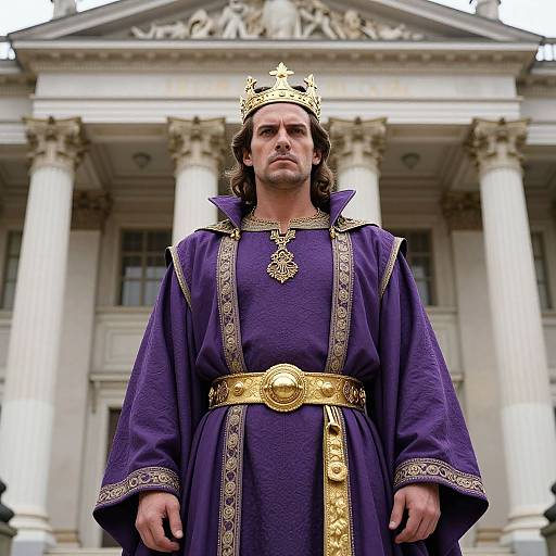 Regal Man with Ornate Crown and Robes