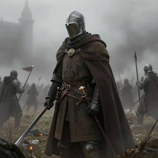 Embroidered Cloak on Medieval Knight