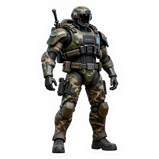 Military Cyberpunk Soldier Sticker