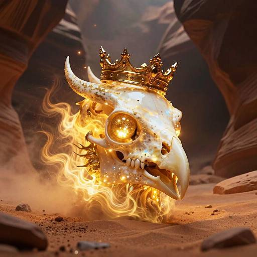 Iridescent Topaz Falcon Skull