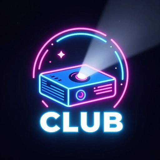 Futuristic Neon Movie Club Logo