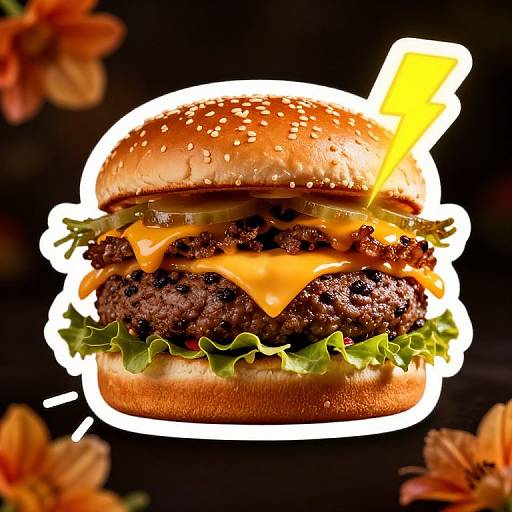 Grateful Dead Style Cheeseburger Sticker