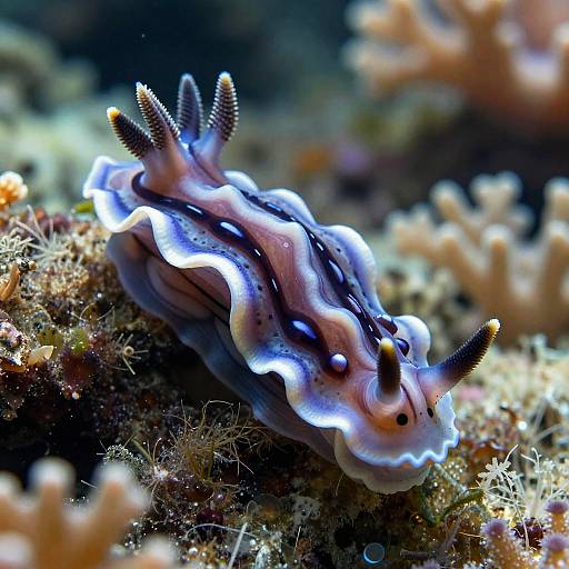 Intricate Nudibranch Underwater Drawing