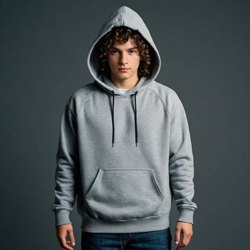 Young Man in Grey Hoodie Standing