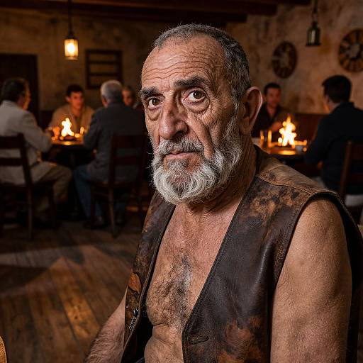 Ultra-Realistic Portrait of Elderly Mediterranean Man