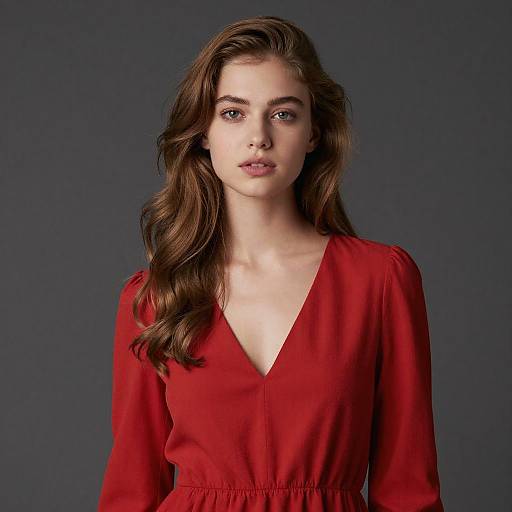 Portrait of Woman in Red Dress