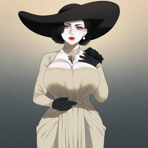 Illustration of Alcina dimitrescu, resident evil in the style of Gaston18