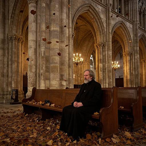 Ancient Cathedral in Autumn Reverie