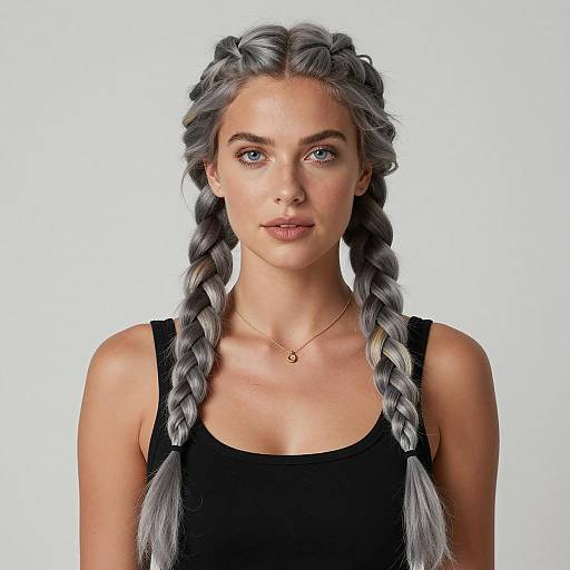 Elegant Portrait of a Gray Haired Beauty