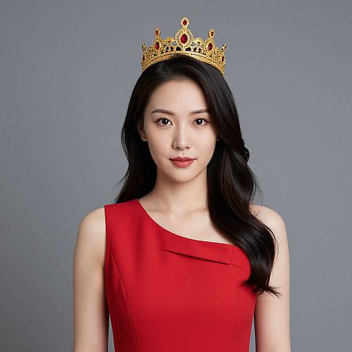 Elegant Woman in Red Dress