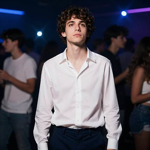 Young Man in Nightclub Lighting