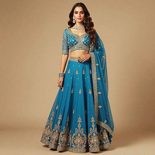 Indo Western Azure Gown Style