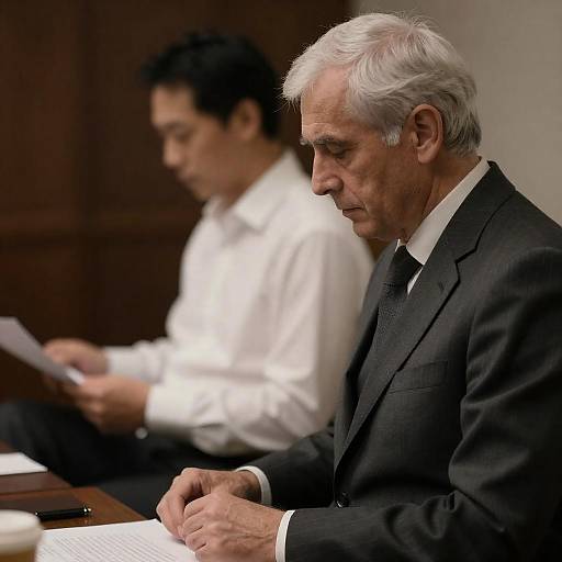 Dimly Lit Profiles of Two Men