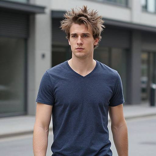 Fit European Man with Messy Hair