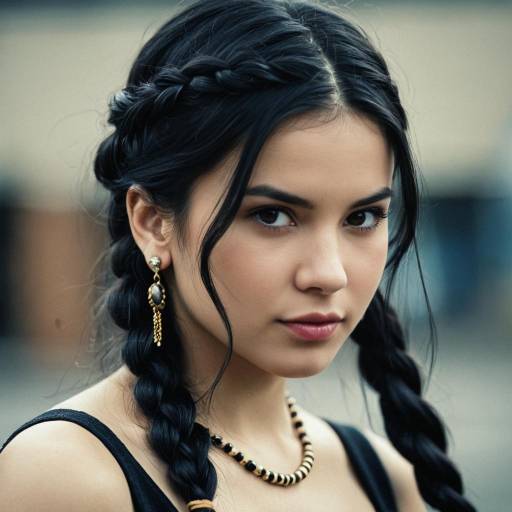 Realistic Portrait of a Stylish Girl