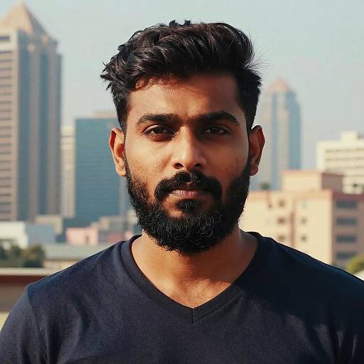 Urban Indian Man with Stylish V Beard