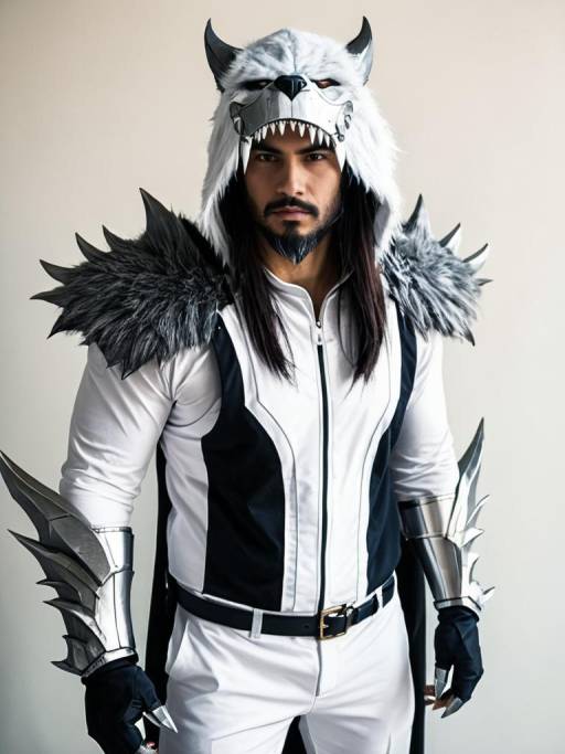 Man in Silver Fang Cosplay Costume