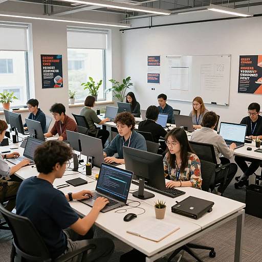 Panoramic Tech Startup Office Scene