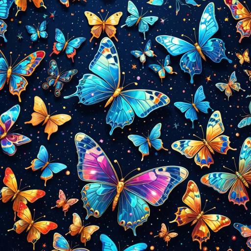 Vibrant Celestial Butterflies in Digital Art