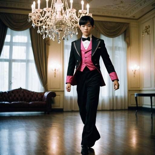 Stylish Pink Jazz Dance Costume for Boy