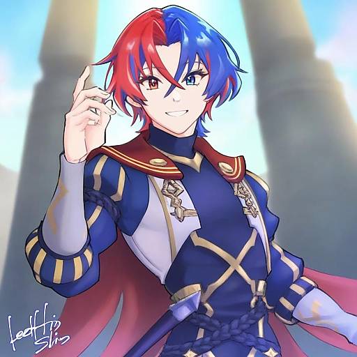 Illustration of Alear (male) (fire emblem), fire emblem in the style of Hori shin