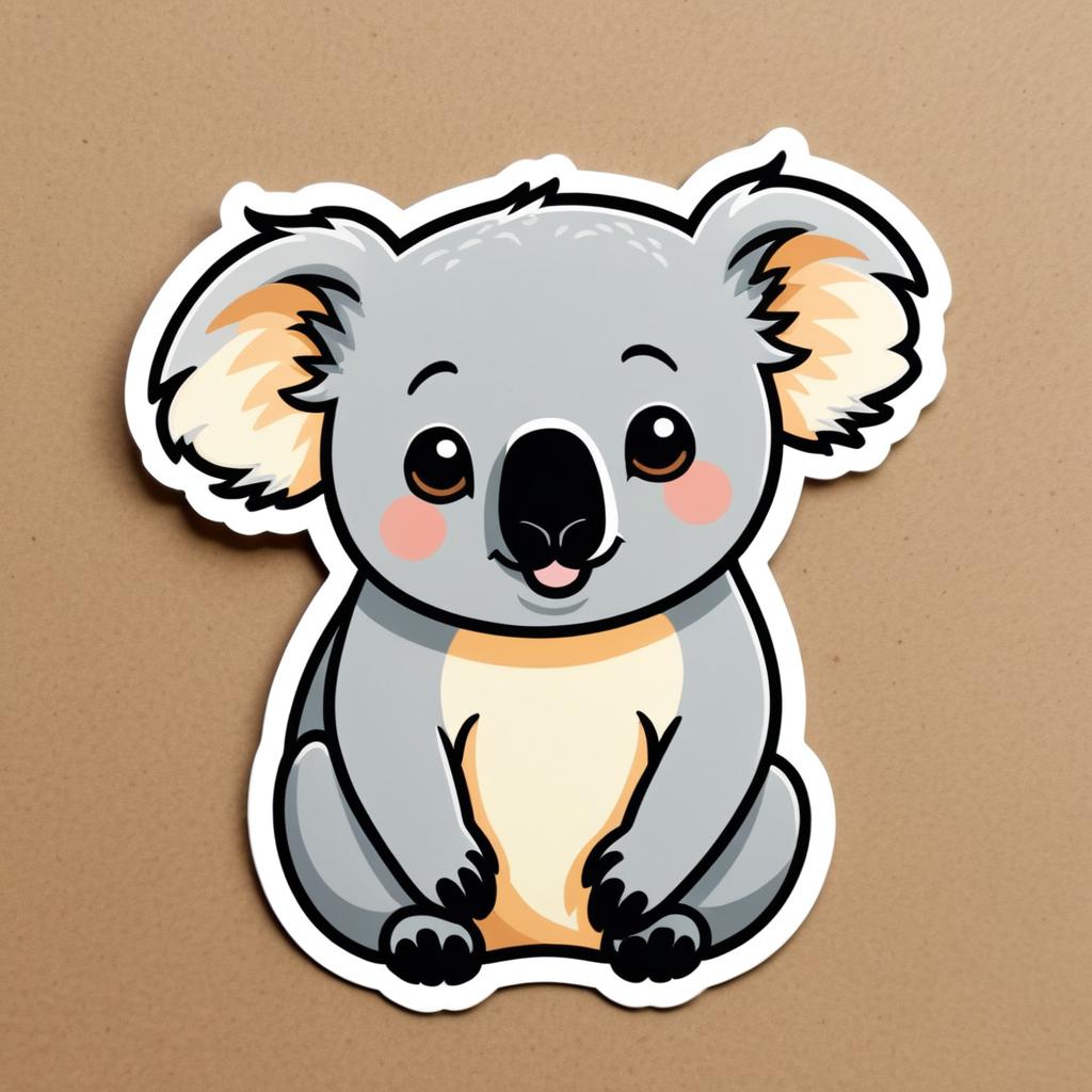 Playful Koala Sticker Design