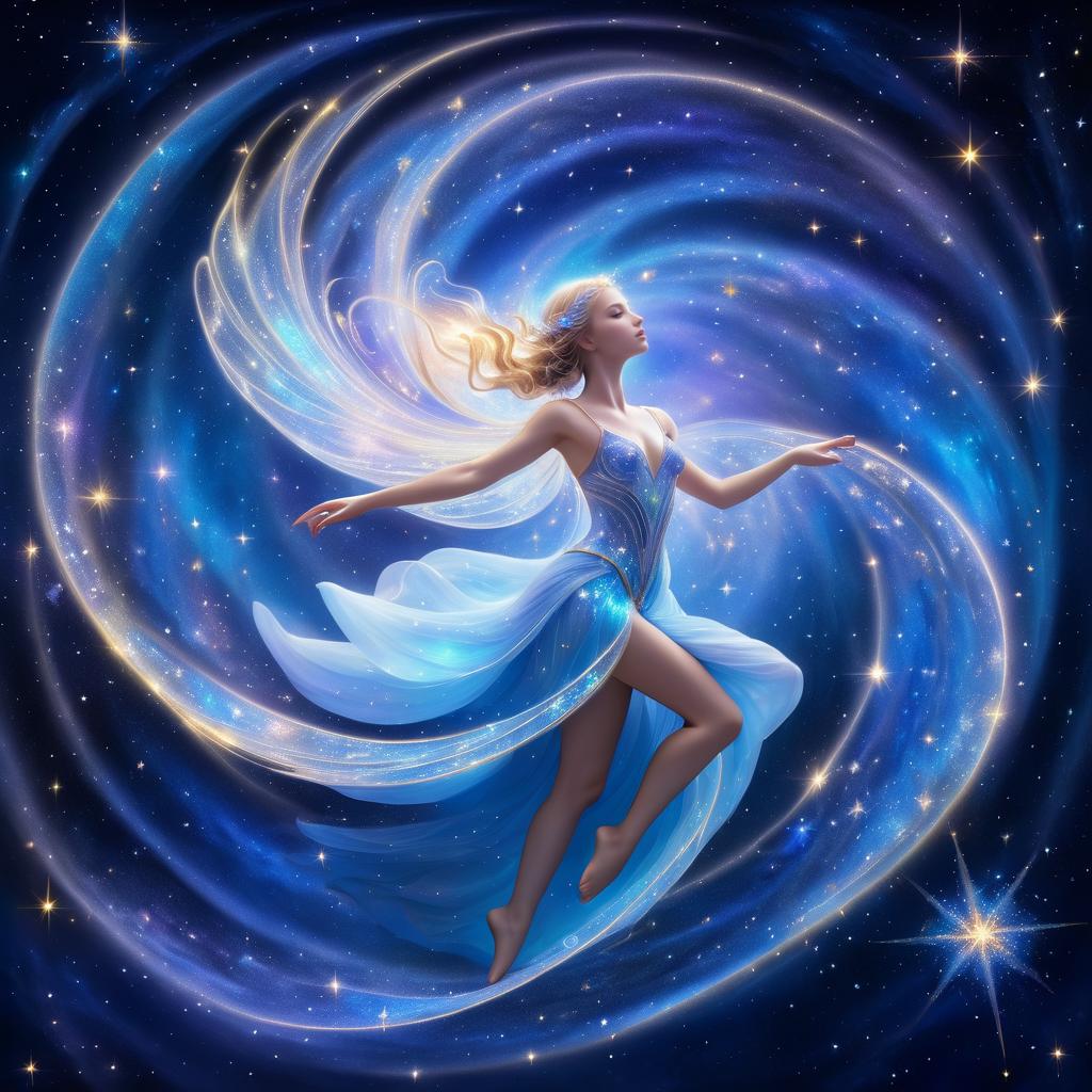 Ethereal Fairy in a Cosmic Spiral