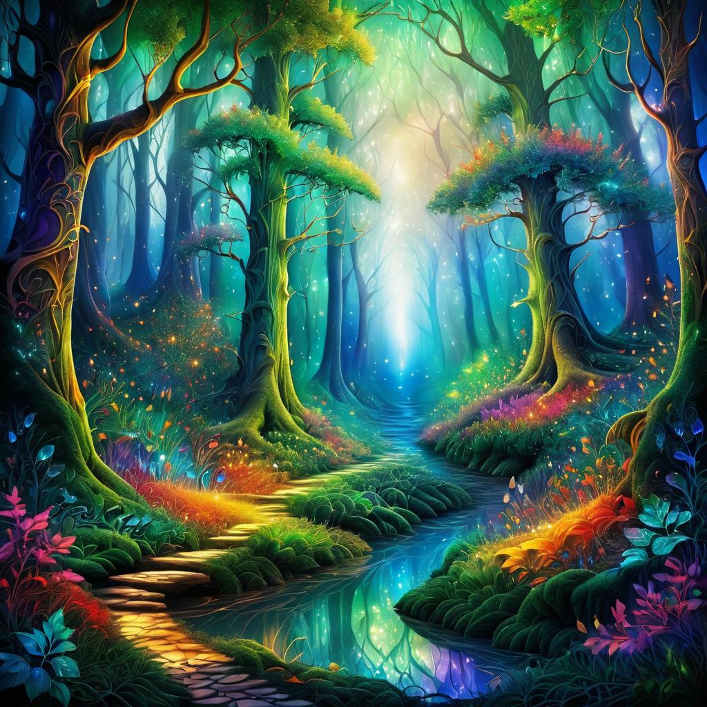 Enchanted Forest Fantasy Painting Artwork