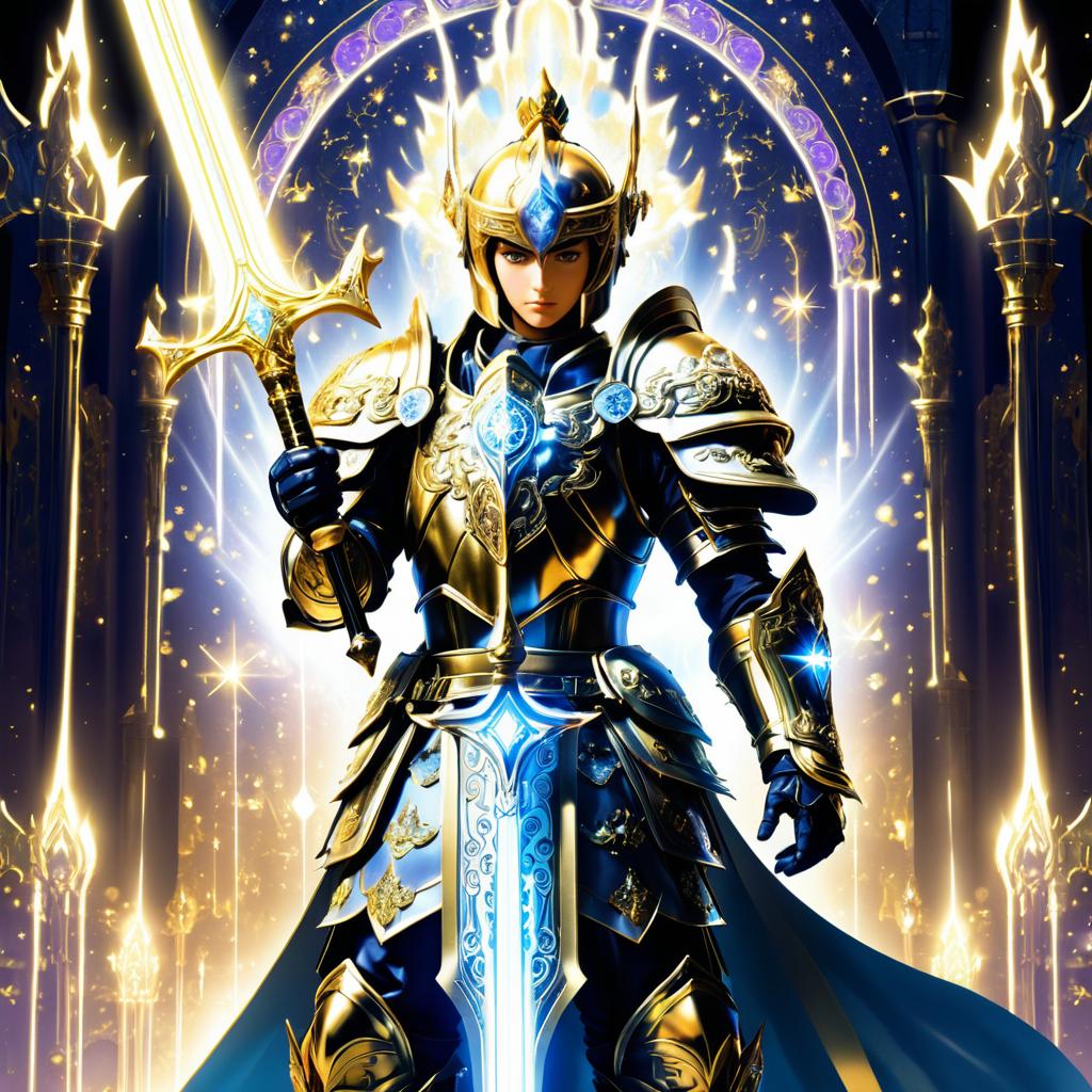 Noble Paladin in Sacred Temple Setting