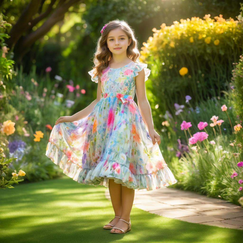 Whimsical Floral Dress in Vibrant Garden