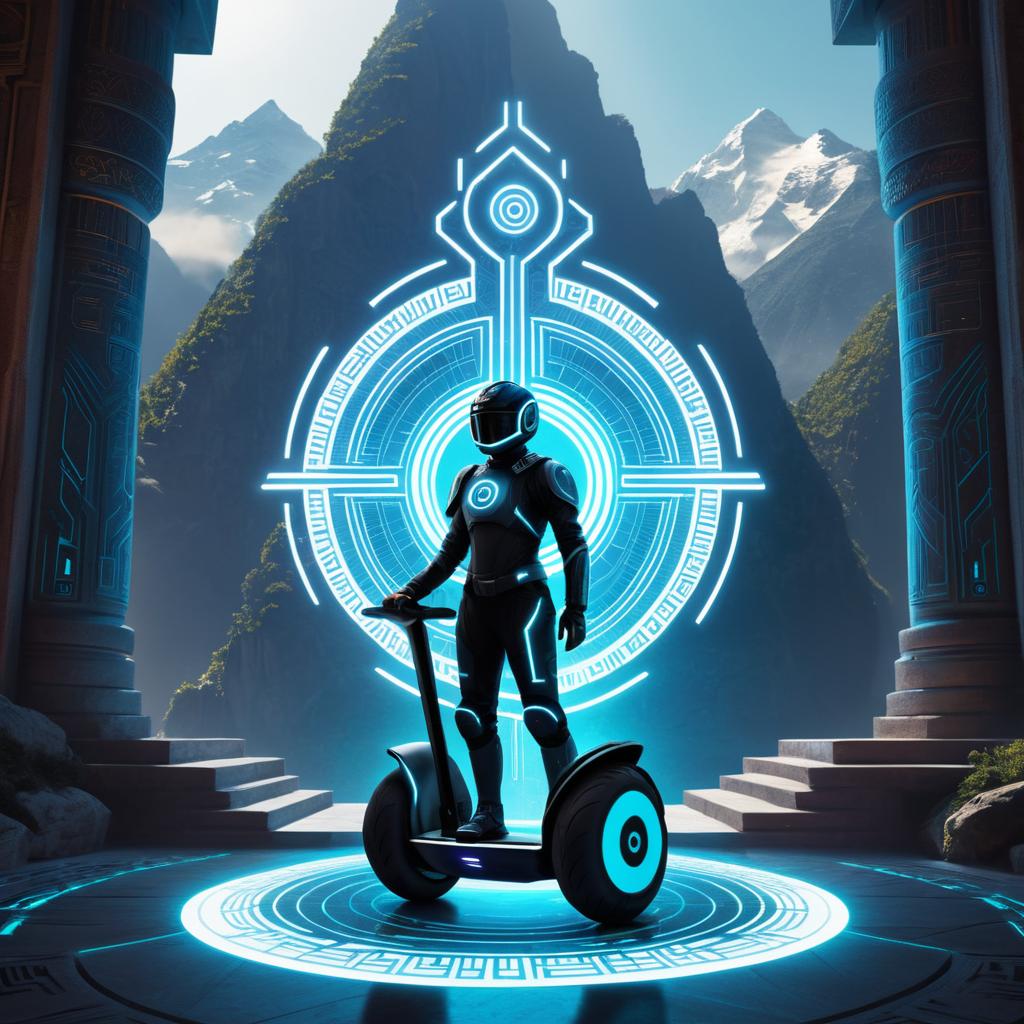 Luminescent Segway in a Mountain Temple