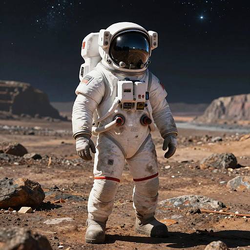 Realistic Among Us Astronaut on Alien Planet