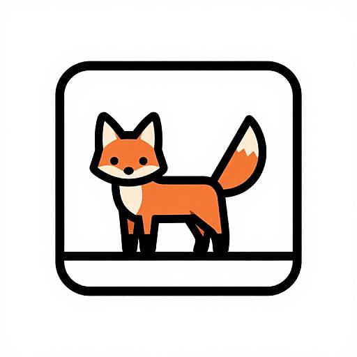 Minimalist Fox Landscape Icon