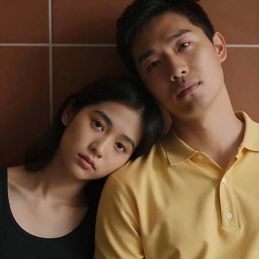 Intimate Portrait of Asian Couple