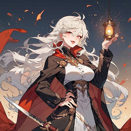 Nanashi Mumei Smiling Lantern and Dagger