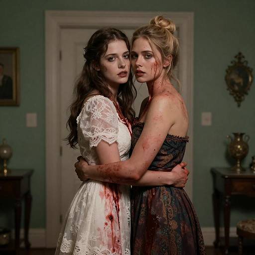 Intense Embrace in a Dim Room