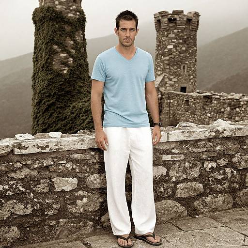Casual Man by Ivy-Clad Ancient Walls