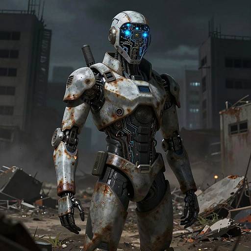 Broken Android in Futuristic Wasteland