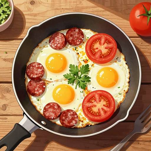 Sizzling Breakfast Pan Top-Down View