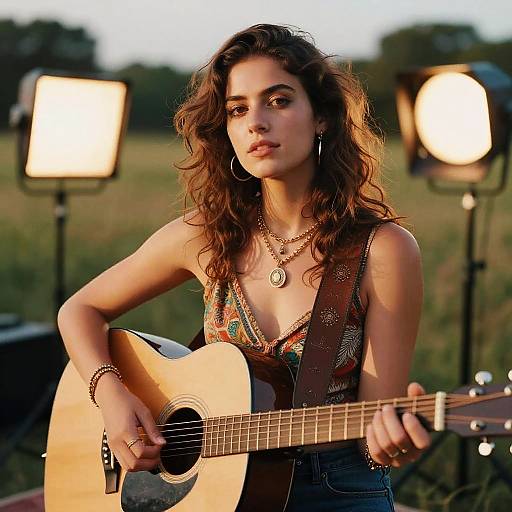 Realistic Indie Folk Musician Portrait