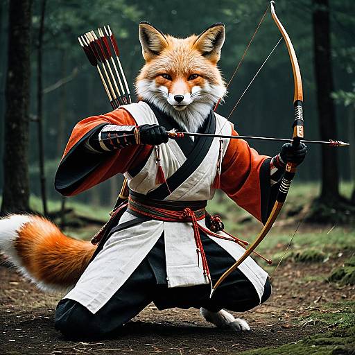 Fox Zen Archer in Samurai Robes