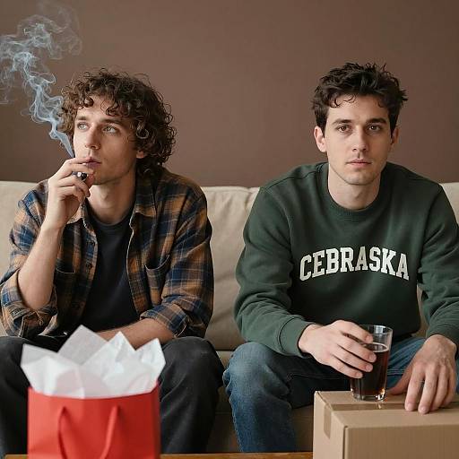 Candid Moment on a Cozy Couch