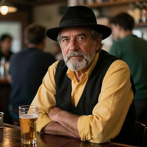 Intense Old Man at the Bar