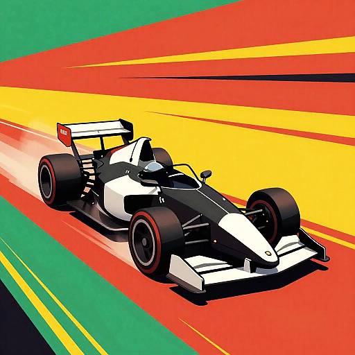 Retro Digital Speeding Race Car