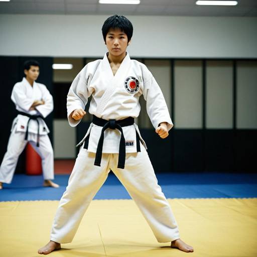 Realistic Solo Boy in Karate Center